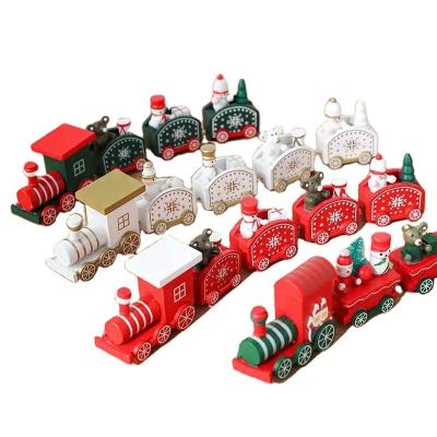 China Wooden Christmas Train Ornament Merry Christmas Decoration for Home Natal Navidad Gift Christmas Decor 2021 Christmas New Year Natale 2022 for sale