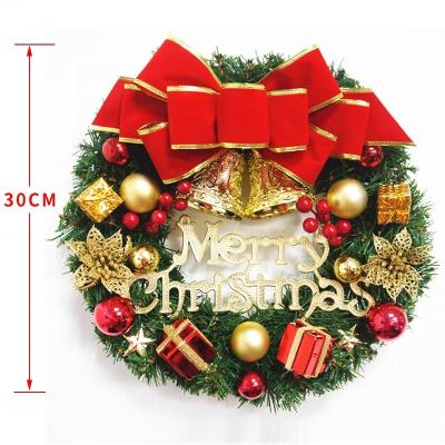 China Manual Door Wreath Snow PVC Christmas Decoration Pine Needle Wreath Christmas Window Decoration Hanging Props Wholesale for sale