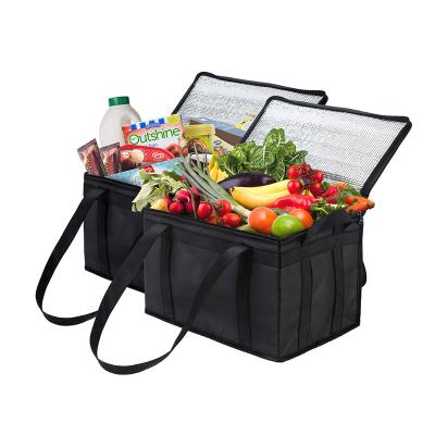 China Large Lunch Tote Insulated Cooler Bag With Handles PP Non Woven Zipper Grocery Washable Eco Friendly for sale