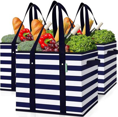 China Eco Friendly Durable Reinforced Bottom Eco Friendly Non Woven Foldable Luxury Folding Shopping Bag for sale