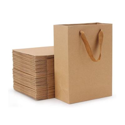 China Eco Friendly Recyclable Wholesale Customize Kraft Brown Paper Bags Shopping Bag With Your Own Logo for sale