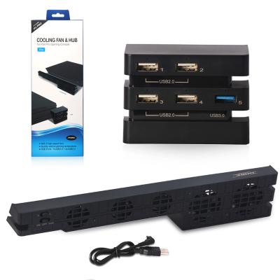 China For PS4 Pro Cooler For PS4 Pro Game Console Auto Fan With USB 3.0 Expansion Adapter Charger USB HUB 5 USB Ports Adapter for sale