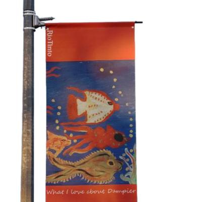 China Advertising Fiberglass Lamp Post Flag for sale