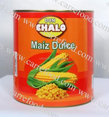 China Whole corn kernel in tins tins / fresh corn in tins /sweet corn a10 for sale