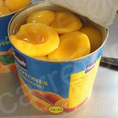 China 425g canned canned yellow peach in light syrup peach halves for sale