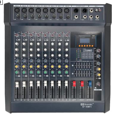 China Guarda 8 Channels Professional Record Style Music Mixer Audio Factory KP-80MP3 for sale