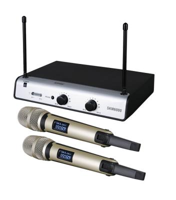 China Noise Professional Karaoke VHF Wireless Microphone Dual Channel Handheld Canceling for sale