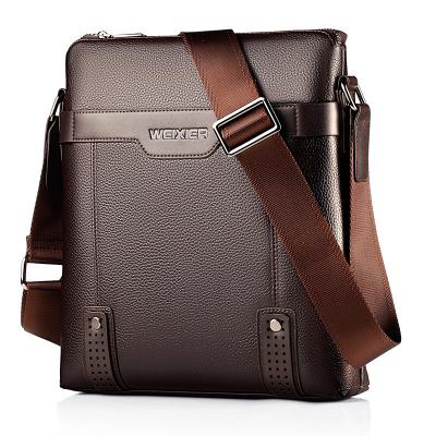 China Fashion Men Soft Leather Multi Pocket Phone Bags Casual Shoulder Bags Business Purses for sale