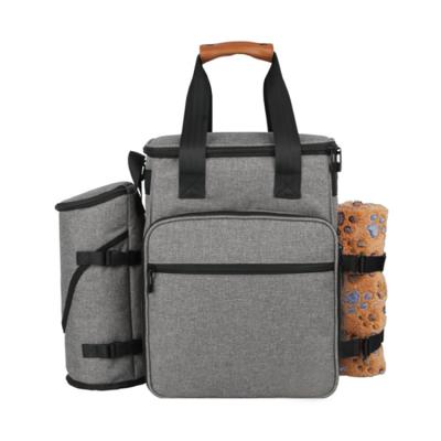 China Airline Approved Pet Travel Bag Breathable For Dogs And Cats Food Carrier Tote Organizer Bag With Multifunctional Pockets for sale