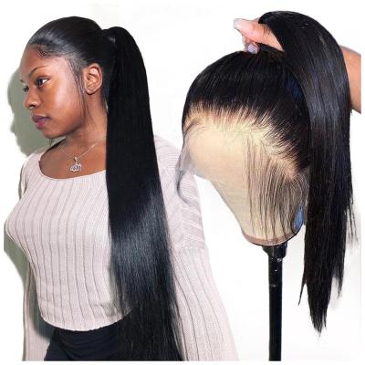 China Wholesale 10A Natural Swiss Straight Full Lace Pre Plucked Wig With Baby Hair Virgin Indian Raw Cuticle Aligned Hair Lace Front Wig for sale