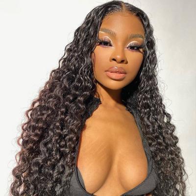 China Kinky Curl 30 32 Inches Brazilian 150 Density 13x4 Lace Front Human Hair Kinky Curly Women Wigs For for sale