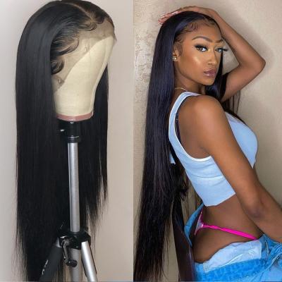 China Straight 13*6 150% Density Mink Straight Brazilian Virgin Remy Lace Front Baby Hair Natural Human Hair Wigs For Black Women for sale