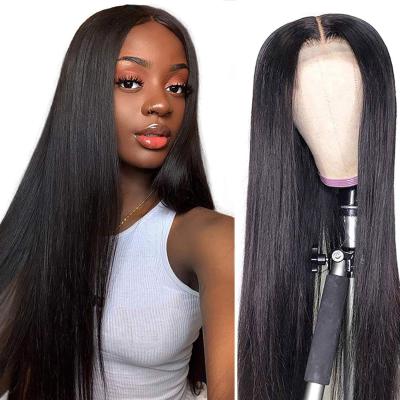 China Directly Wholesale Mink Straight Brazilian Virgin Remy 150% 180% Density Lace Front Baby Hair Natural Human Hair Wigs For Black Women for sale