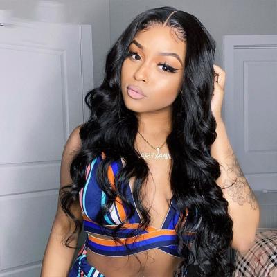 China Hot Sale 2021 Mink Indian Hair 100% Human Body Wave Unprocessed Cuticle Aligned Lace Frontal Body Wave Wig For Black Women for sale