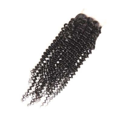 China Cheap Natural Curly Kinky Curly Bundles With Closure Lace Up Natural Brazilian Hair Bundles , 1B Virgin Hair Bundles for sale