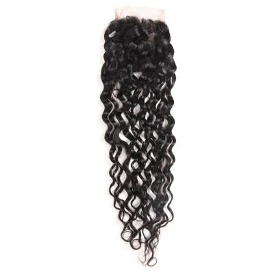 China Cheap Water Wave Water Wave Bundles With Closure LaceNatural Brazilian Hair Bundles , 1B Virgin Hair Bundles for sale