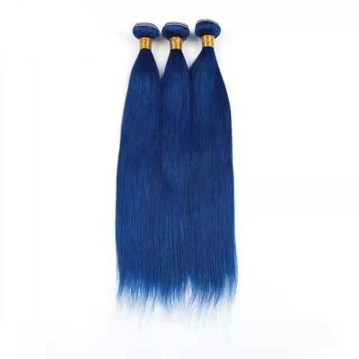 China Cute Hair Royal Blue Human Hair Straight Hair Grade 10a Grade Cuticle Aligned Straight Royal Blue Raw Brazilian Virgin Hair Bundles for sale