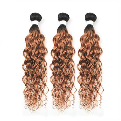 China Brazilian Remy Hair, Brazilian Straight Blonde 1B/30 Ombre Color Virgin Hair Bundles, Grade 10a Water Wave 1B/30 Ombre Color Bundles for sale