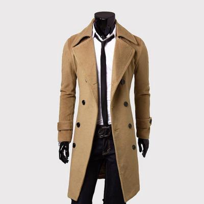 China Men's Casual Warm Anti-wrinkle Cashmere Long Sleeve Men's Winter Ditch Coat Slim Jacket For Men for sale