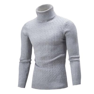 China Anti-wrinkle men's casual turtle neck solid color winter long sleeve twist knitted pullover men's knitted sweaters slim sweater men's sweaters for sale