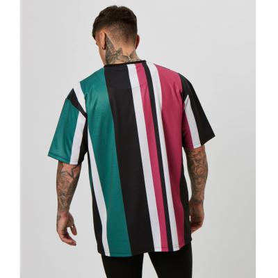 China Fashion men's anti-pilling T-shirt short sleeve round neck round stripe men's sports leisure running fitness t-shirt for sale