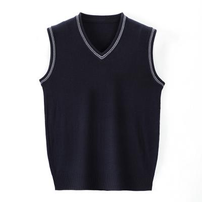 China Custom Men's Sleeveless Vest Anti-wrinkle Sweater Knit Sweater Cable Knit Sweater Vest Knitted Vest Top for sale