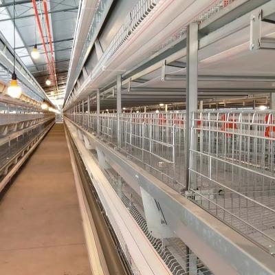 China Layer Chicken Farming Sale Automatic Industrial Cheap Layer Chicken Cage Portable Broiler House Construction Large Cage For Layers Run Cage Metal Hot 10 for sale