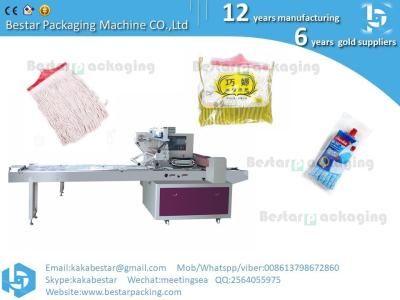 China Automatic quick mop packing machine, pillow packing machine,flow pack packaging machine for sale