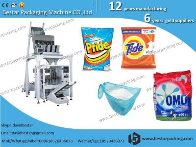 China Bestar stainless steel scale washing powder weighing and packaging machine, automatic powder packing machine for sale