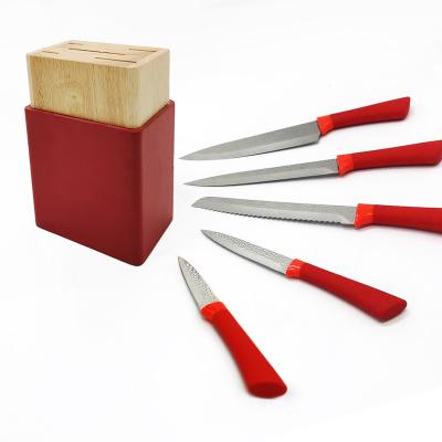 China Viable hot sale high quality 5pcs kitchen knife set with wooden block for cooking for sale