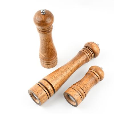 China Kitchen Viable Hot Sale Salt Pepper Grinder Manual Salt Pepper Grinder Salt Pepper Grinder Seasoning Bottle Wooden Manual Seasoning Bottle for sale