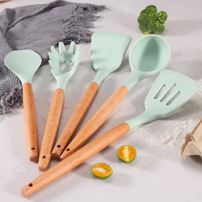 China Sustainable Silicone Cookware Set 12 Pieces Silicone Cooking Cooking Utensils Set for sale