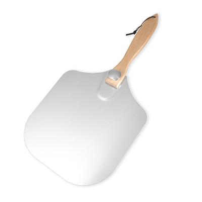 China Sustainable 12Inch Aluminum Pizza Peel With Foldable Wooden Handle Pizza Tools Pizza Peel Shovel for sale