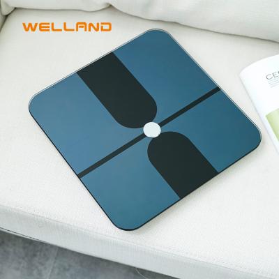 China Welland ITO Conduct Glass Body Scale Smart Body Fat Scale Large Capacity With Free App Fat Measurement Body Scale for sale