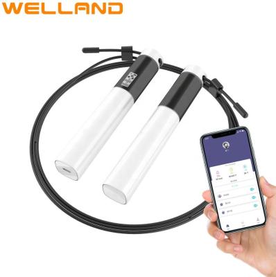 China Blue Tooth With Smartphone App Welland USB Charging Silicone Grip Smart Jump Rope for sale