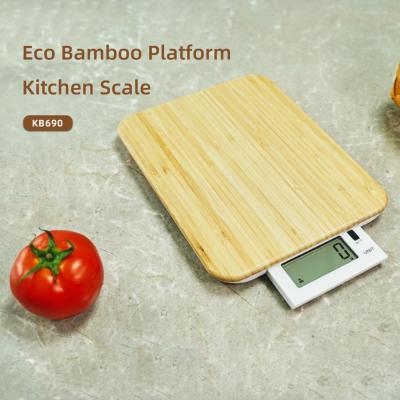 China High Accurate Sensor Welland New Style Bamboo Kitchen Scale With Food Weight Measuring Household Kitchen Cooking Scale for sale