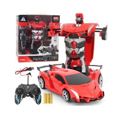 China 360 Degree Rotation 2 in 1 Variable Driving RC Robot Cars Models Remote Control RC Car Fighting Toy for sale