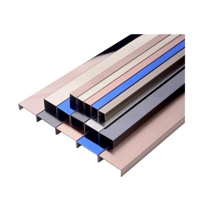 China Cold rolled wall tile/skirting trim stainless steel edge t shape u channel stainless steel tile 304 trim hotsalemetal for sale