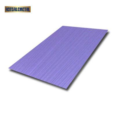 China Ceiling / Cladding Hairline Bronze Purple Colored Stainless Steel Sheet For Decoration Sanding Machine For Stainless Steel Sheets for sale