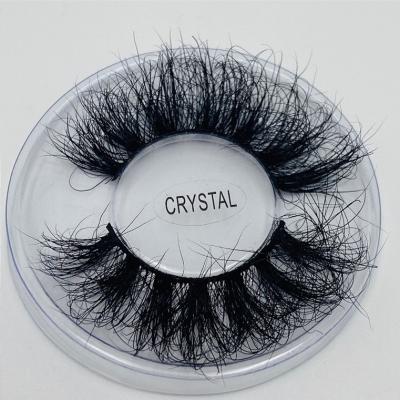 China 25mm Tapered Mink Eyelash 3d Curl Fluffy and 8d Mink Eyelashes 25mm Vegan 100% Real Super Thick Fluffy Mink Eyelashes for sale