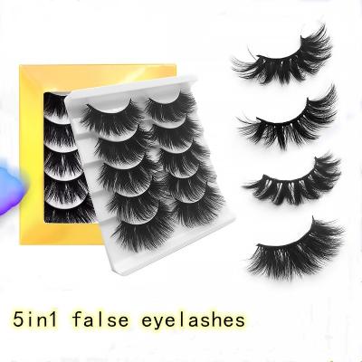 China 15mm 18mm 20mm 5 Pairs Thick False Eyelashes Pack Thick 3d False Mink Eyelashes Vegan Lashes Private Label for sale