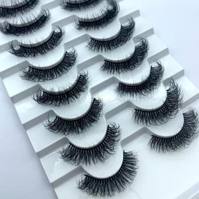 China Seller Criss Cross 8 Pairs Faux Curly Mink Eyelashes 3D Effect 18mm 25mm Thick False Eyelashes for sale