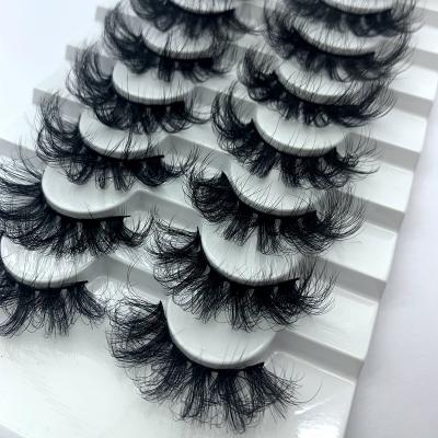 China Criss-Cross 8 Pairs Vegan Faux Mink Long 3d 5d 6d 25mm Lashes Natural Handmade Dramatic False Eyelashes Eyelashes for sale