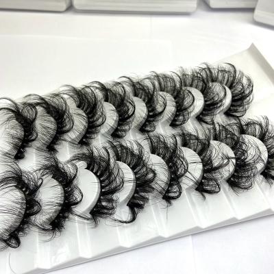 China Wholesale 8 Pairs Natural Tapered False Eyelashes 3d False Crisscross Thick 25mm Mink Eyelashes Set for sale