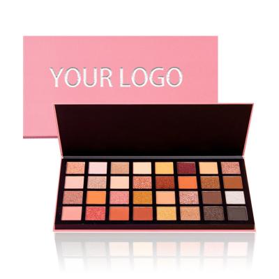 China For Eye Makeup Vegan Makeup 32 Colors Eyeshadow High Quality Private Label Eyeshadow Palette With Pink Box for sale