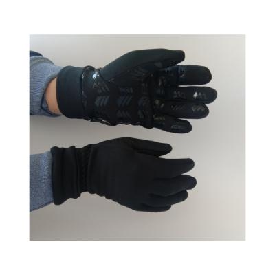 China Outdoor Sport Logo Winter Men Black Custom Made Sport Polyester PU Work Gloves for sale