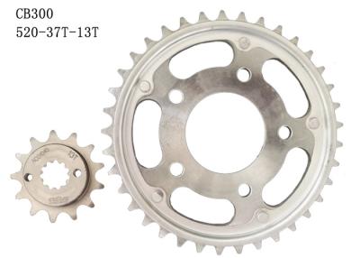 China CB300 Motorcycle Sprockets And Chains 37T-13T 1045 Material Chrome Plating Surface Treatment for sale