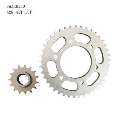 China YAMAHA FAZER150 Motorcycle Chain And Sprocket 41T-15T 1045 Steel Galvanized for sale