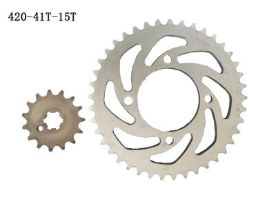 China Anti - Friction Motorcycle Sprocket Chain 41T - 15T With 8000KM Life Span for sale