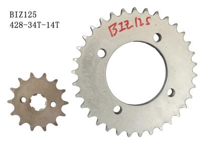 China Honda BIZ125 Motorcycle Sprocket Chain 428-34T-14T Anti Abrasion Long Lifespan for sale